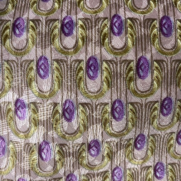 Ermenegildo Zegna Tie Pink Purple Gold Geometric 100% Silk Necktie 57.5"… - Picture 4 of 8